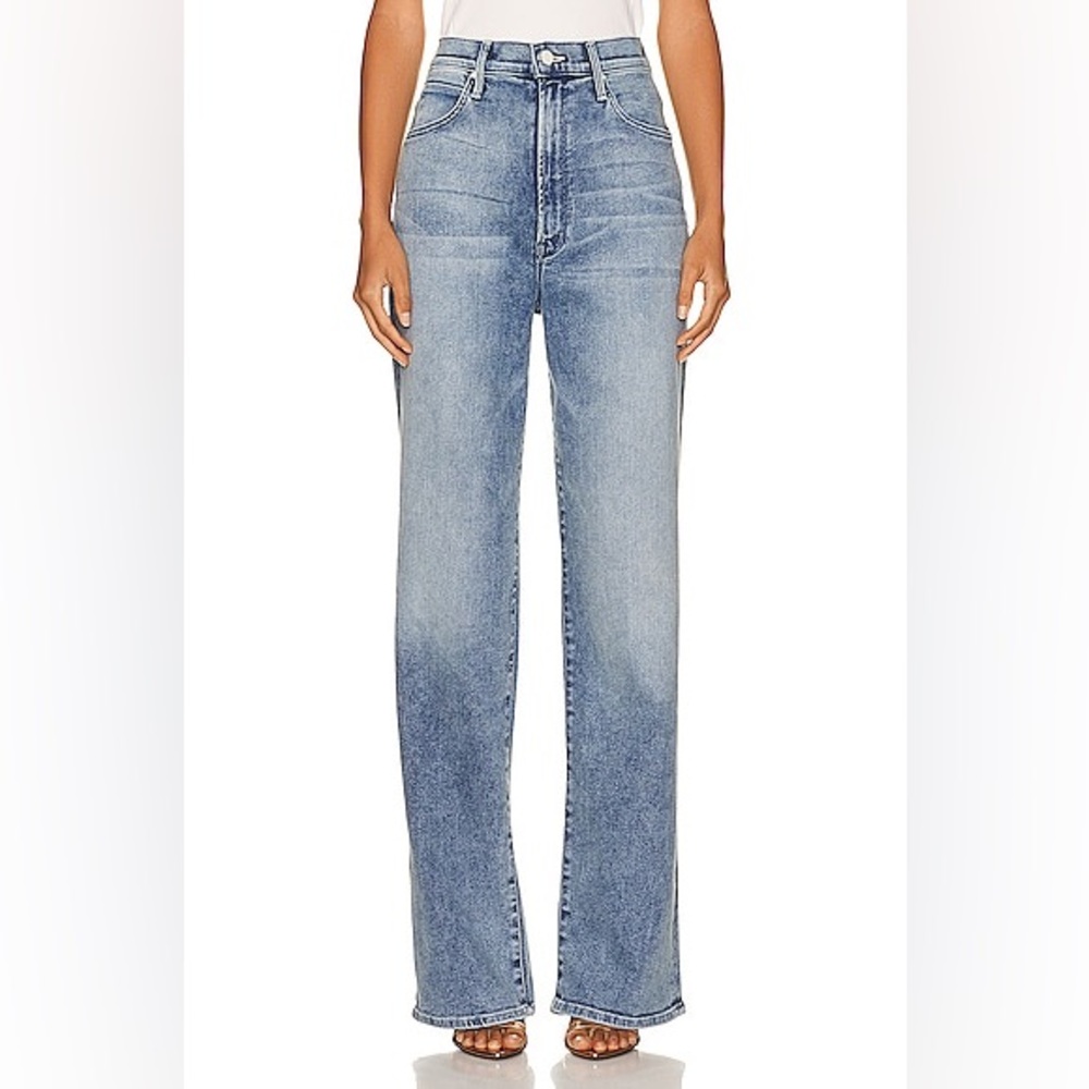 Mother High Waisted Tunnel Vision Sneak Wide Leg Loose Jeans in Twice Shy Sz 32